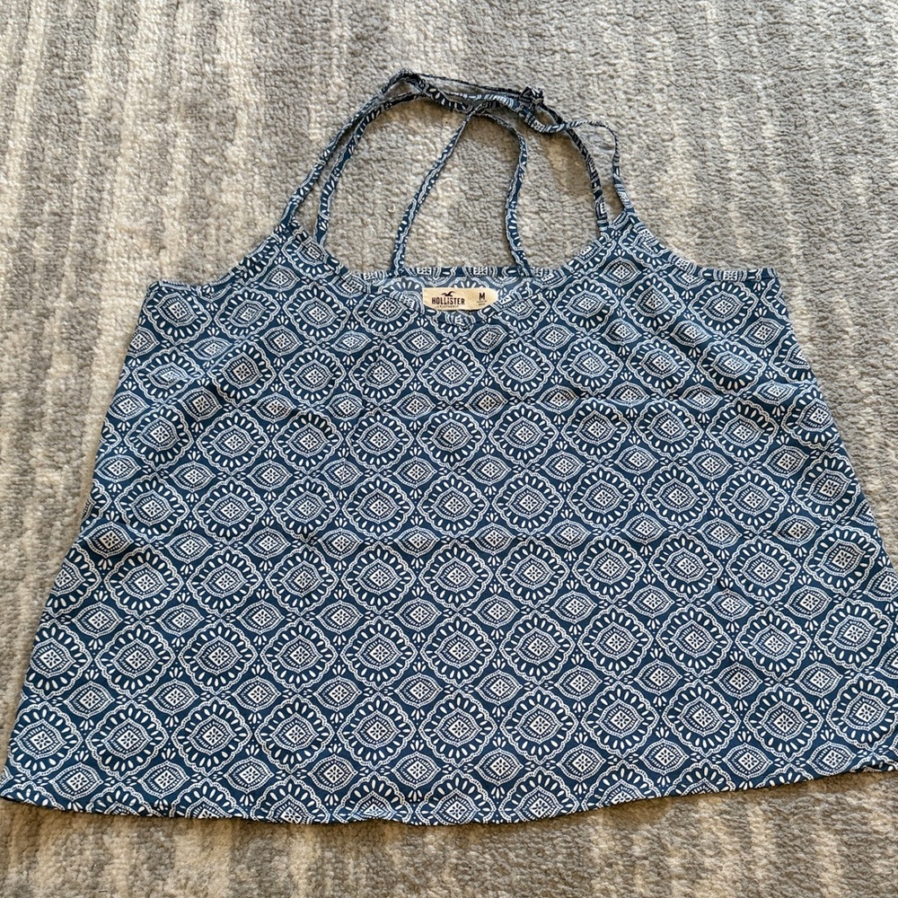 Hollister Blue Patterned Women Top